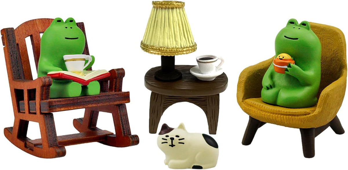 Refintural Miniature Frog Figurines Statue, Adorable Frog Collectibles for Desk and Bedroom Decor, Perfect Indoor Home Decorations and Gifts