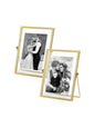 Gold Picture Frames Set of 3 — 4x4 4x6 5x7 Floating Glass Photo Frame Gift