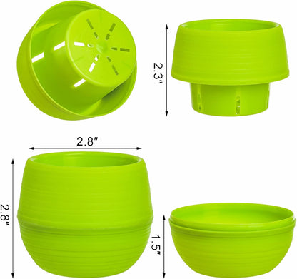 Elsjoy 30 Pack Mini Succulent Pot, 3 Inch Plastic Seed Starter Pots Small Cute Succulent Planter with Drainage for Indoor & Outdoor Plants, Home Decor, Free Assembly