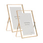 Gold 8x10'' Floating Frame Set of 2,For Photo Sizes( 5x7'',6x8'',7x9''),Beautiful Metal Beaded Edge Frames Adjustable Tabletop/Shelf Photo Frame,Classy Gift Choice for Wedding