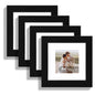 Hongkee 8x10 Picture Frame Set of 4, Real Glass and Wood Frame, 5x7 Mat