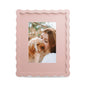 4x6 Picture Frame with Mat for 3.5x5, Wavy Edge Wooden Real Glass Photo Frame for Tabletop and Wall Hanging, Green, 1 Pack
