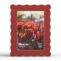 4x6 Picture Frame with Mat for 3.5x5, Wavy Edge Wooden Real Glass Photo Frame for Tabletop and Wall Hanging, Green, 1 Pack