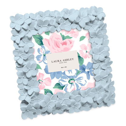 Laura Ashley 4x6 Pink Flower Textured Hand-Crafted Picture Frame w/Easel