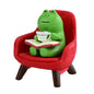 Mevodeata Cute Mini Frog Figurine with Small Sofa Resin Figure for Office Home Decor for Frog Lovers (Rocking Chair)