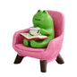 Mevodeata Cute Mini Frog Figurine with Small Sofa Resin Figure for Office Home Decor for Frog Lovers (Rocking Chair)