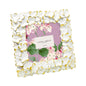 Laura Ashley 4x6 Pink Flower Textured Hand-Crafted Picture Frame w/Easel