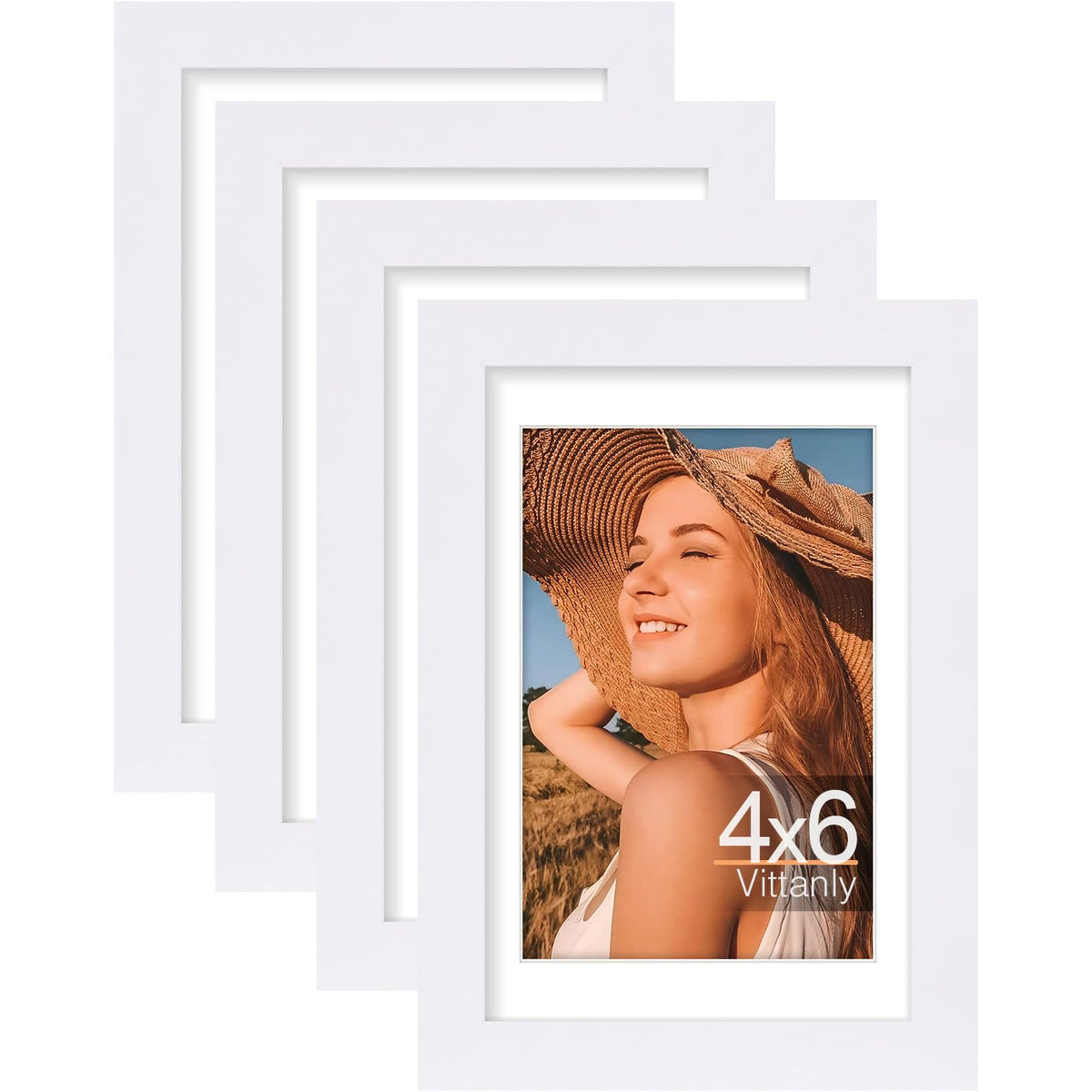 Vittanly 8x10 Picture Frames Set of 4, for Wall or Tabletop, Pale Pink