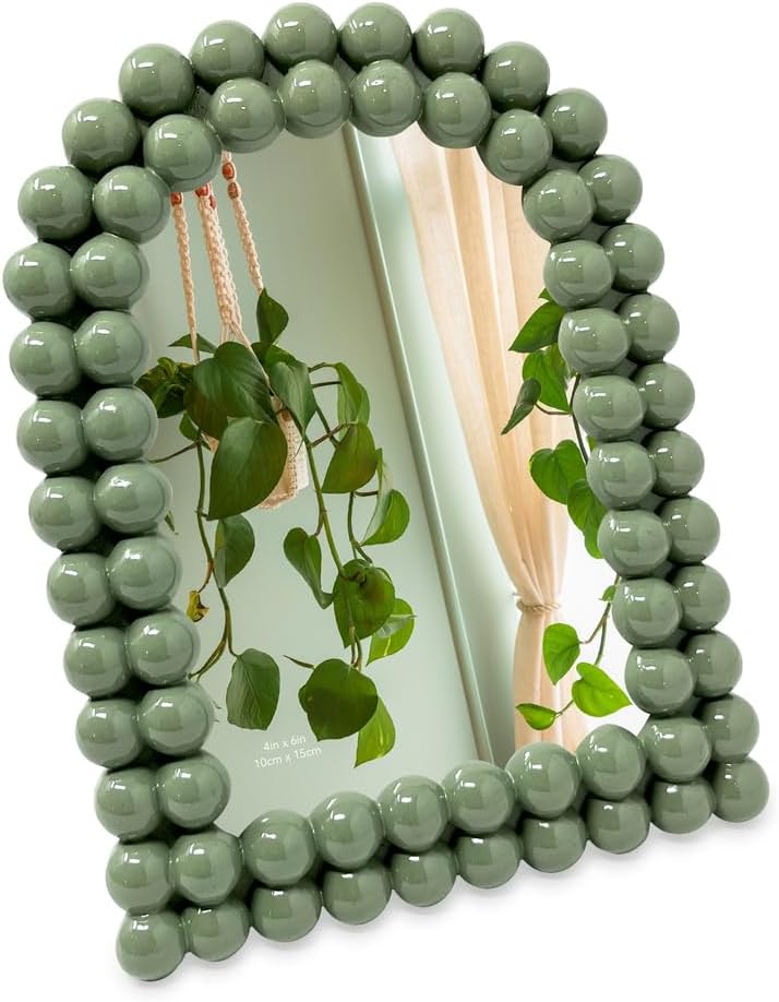 Isaac Jacobs 4x6 Glossy Rosemary Double Bauble Arch Photo Frame w/Easel