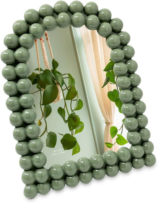 Isaac Jacobs 4x6 Glossy Rosemary Double Bauble Arch Photo Frame w/Easel