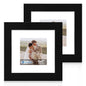 Hongkee 5x7 Picture Frame Set of 2, Real Glass and Wood Frame for Mat 4x6