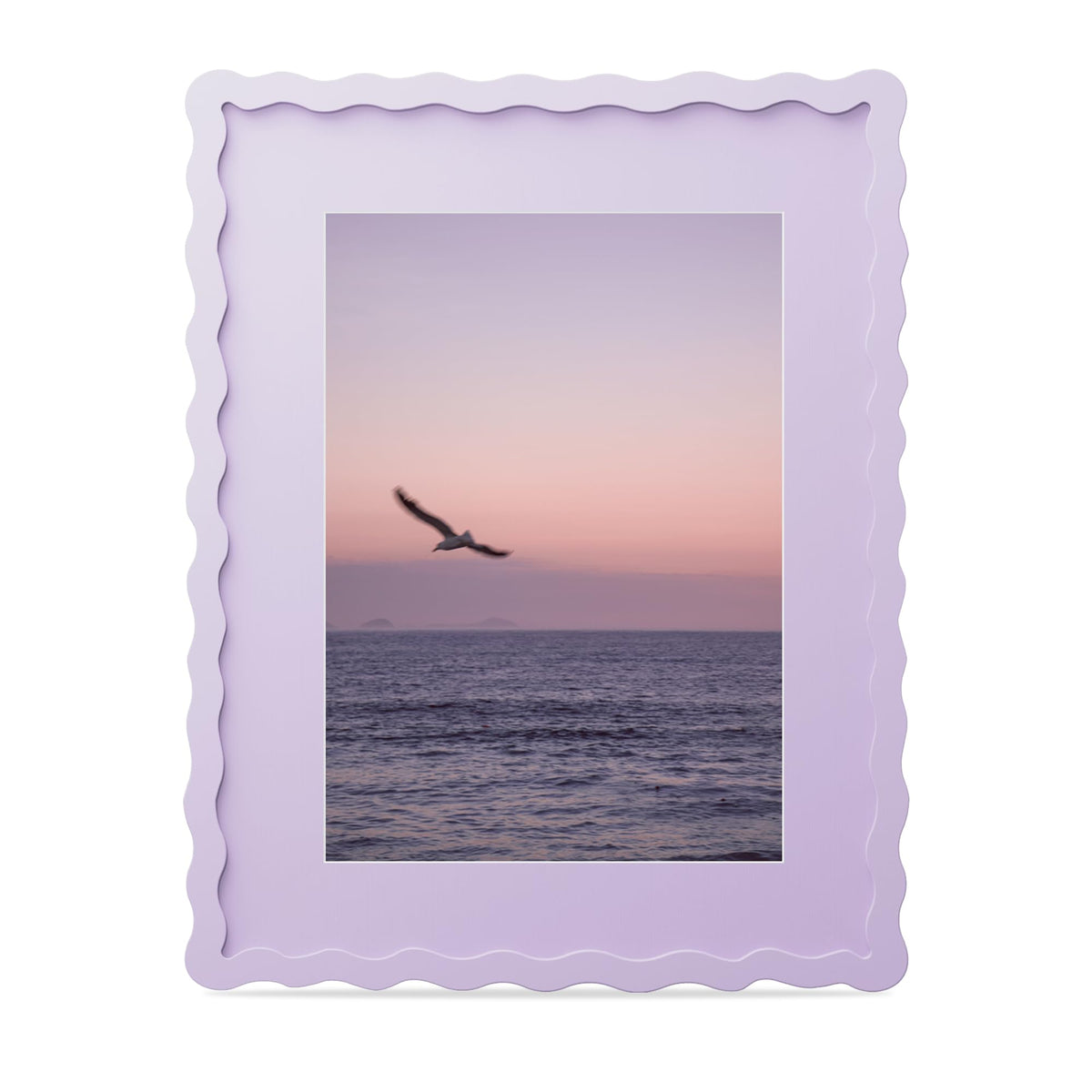 4x6 Picture Frame with Mat for 3.5x5, Wavy Edge Wooden Real Glass Photo Frame for Tabletop and Wall Hanging, Green, 1 Pack