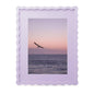 4x6 Picture Frame with Mat for 3.5x5, Wavy Edge Wooden Real Glass Photo Frame for Tabletop and Wall Hanging, Green, 1 Pack