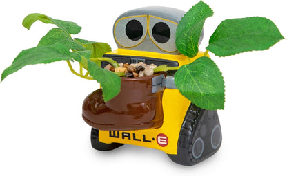 Silver Buffalo Disney Pixar WALL-E 4-Inch Ceramic Mini Planter with Artificial Succulent | Cute Small Flower Pot, Faux Indoor Plant for Desk Shelf