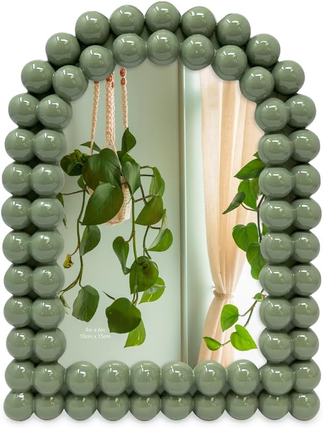 Isaac Jacobs 4x6 Glossy Rosemary Double Bauble Arch Photo Frame w/Easel