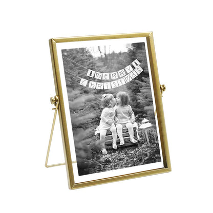 Gold Picture Frames Set of 3 — 4x4 4x6 5x7 Floating Glass Photo Frame Gift