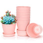 8 Pcs Plant Pots,3.8" Flower Pots,Gardening Gifts,Plastic Pot for Plants,Nursery Succulent Pot Planters for Indoor Plants,Small Flower Pots,Cute Plant Pots