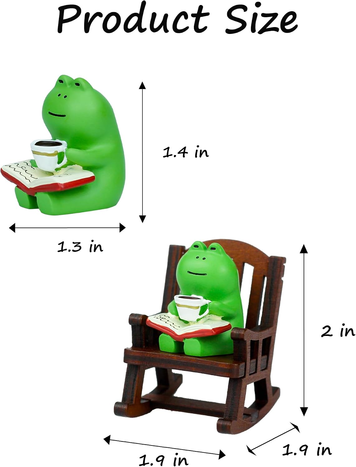 Mevodeata Cute Mini Frog Figurine with Small Sofa Resin Figure for Office Home Decor for Frog Lovers (Rocking Chair)