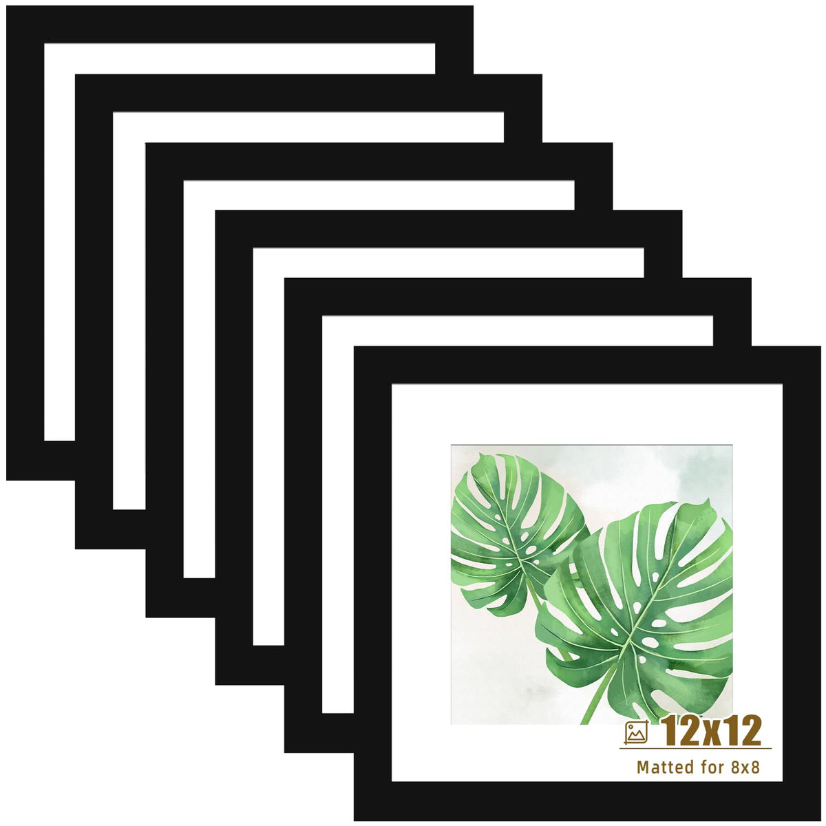 SESEAT 8x10 Picture Frame Brown Set of 6, Display Pictures 5x7 With mat or 8x10 Without Mat