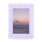 4x6 Picture Frame with Mat for 3.5x5, Wavy Edge Wooden Real Glass Photo Frame for Tabletop and Wall Hanging, Green, 1 Pack