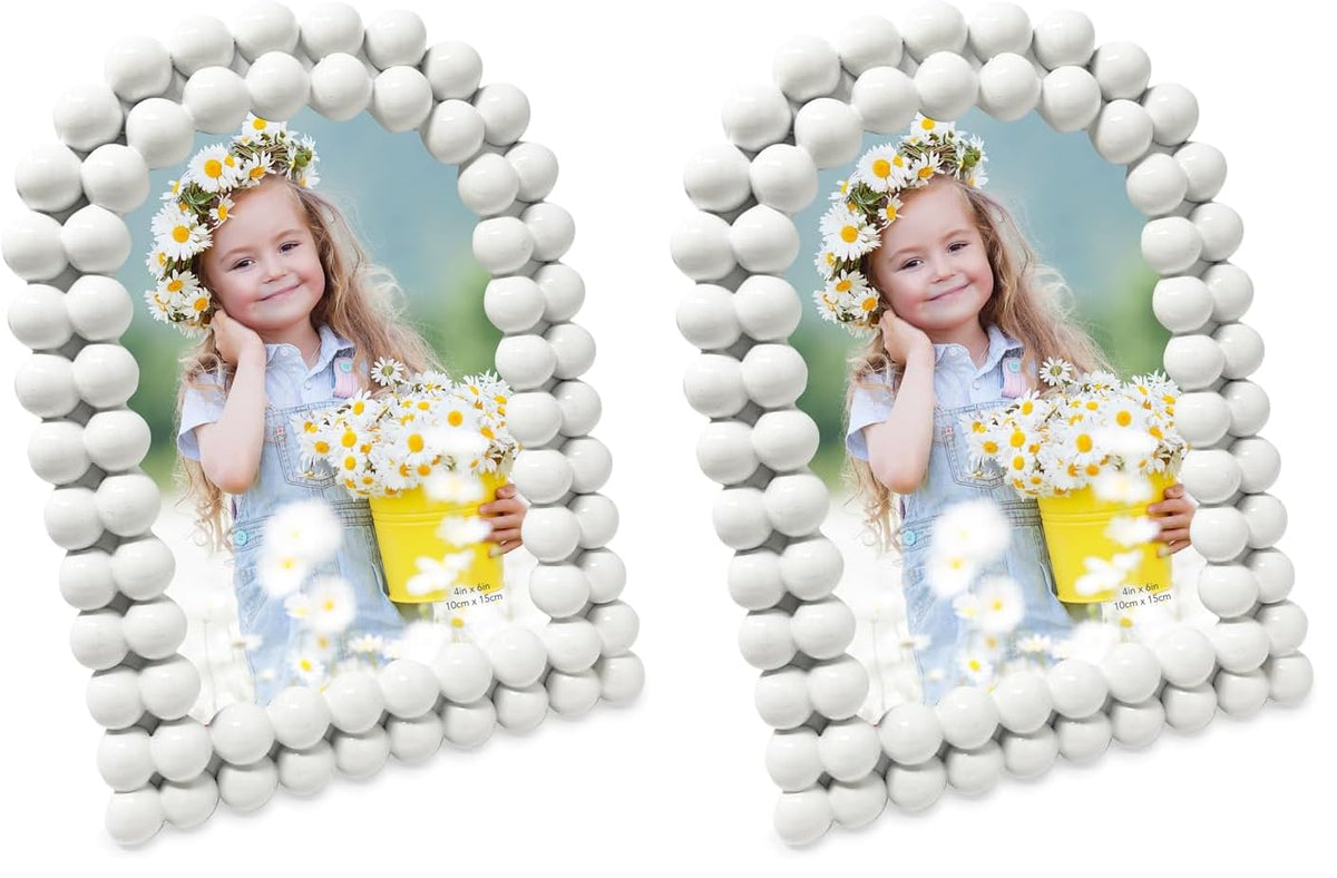 Isaac Jacobs 4x6 Glossy Rosemary Double Bauble Arch Photo Frame w/Easel
