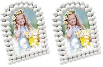 Isaac Jacobs 4x6 Glossy Rosemary Double Bauble Arch Photo Frame w/Easel