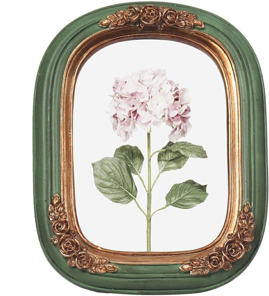 Vintage Mini Picture Frame 2.5x3.5 Inch,Antique Ornate Photo Frame With Floral Relief,Wall and Tabletop Display,High Definition Glass Front,Retro Home Decor Art Gallery (Green 2.5x3.5)