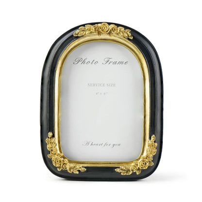 Cuspin 4x6 Vintage Picture Frame Gold Ornate Resin Arched Photo Frame