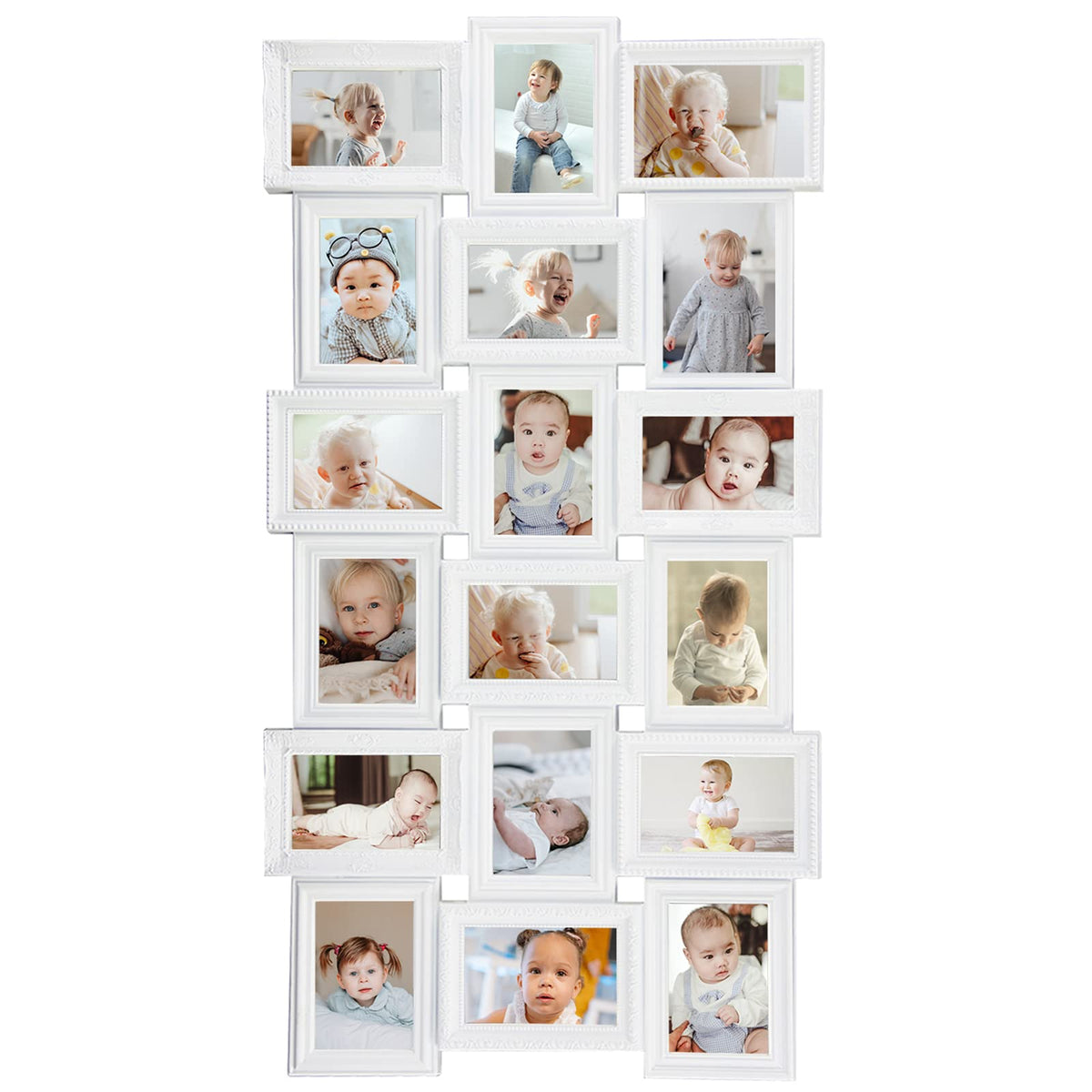 HELLO LAURA - 4x6 Picture Frame Collage Large Photo Collage Frame for Wall 18 Openings Picture Frames Photo Frame Collage Wall Decor for Living Room Bedroom - Rusted Gold