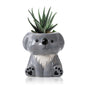 DIYOMR Cute Animals Planter, Mini Ceramic Cartoon Animal Shaped Succulent Flower Pot Indoor Air Plants Holder, Smooth Shiny Decorative Flower Cactus Planter - Plants Not Included (White Bear)