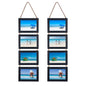 Lavezee 4x6 Hanging Collage Picture Frames Set of 2, 8 Opening Vertical Frame Made to Display 4 by 6 Inch Photo for Wall Decor, Distressed White