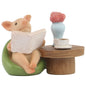 Mini Pig Figurine, Resin Home Decor, Lucky Animal Garden Statue for Micro Landscape (Pig Brushing Teeth)