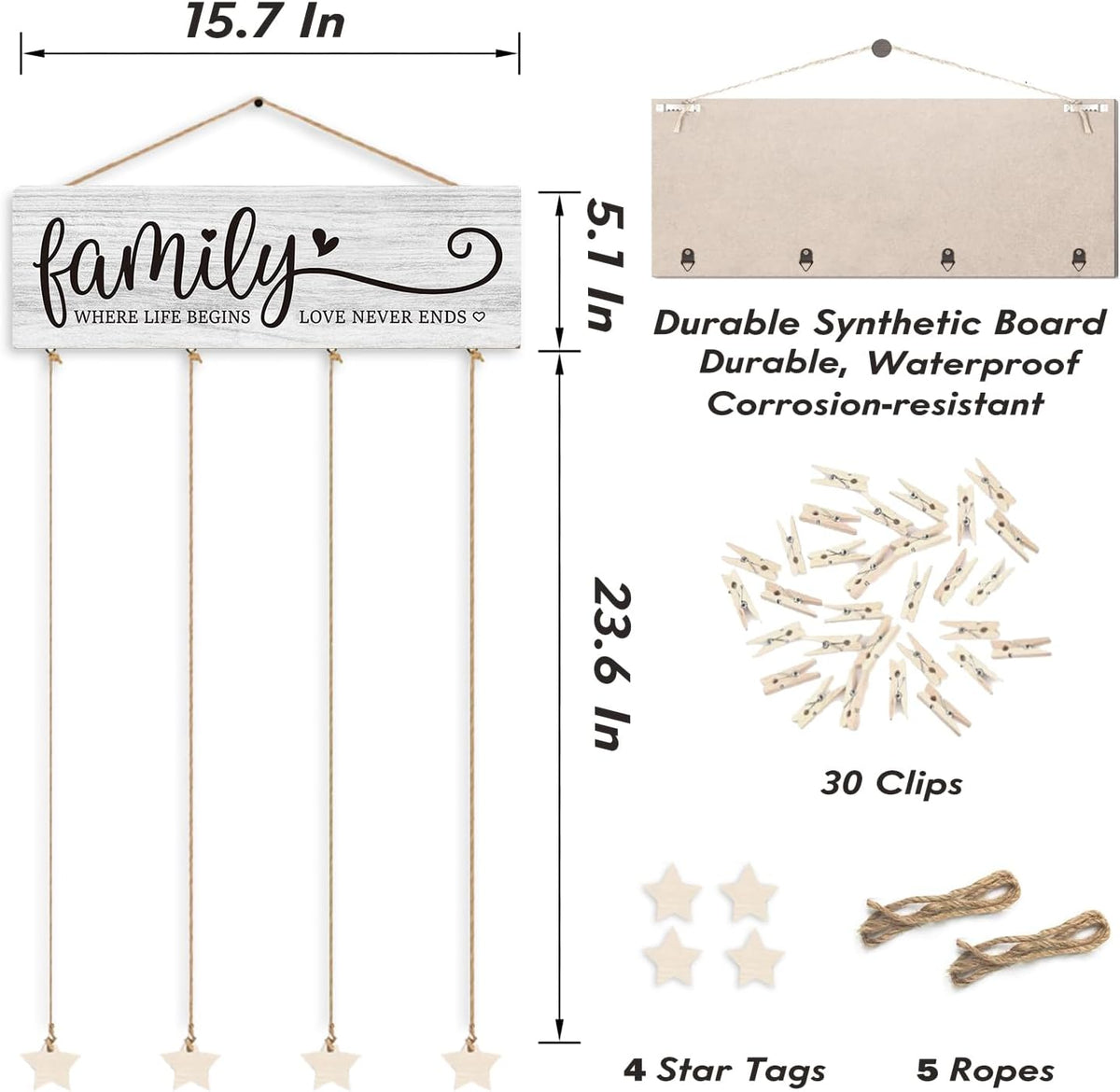 Family Picture Frames Collage Photo Hanging Display Picture Board
