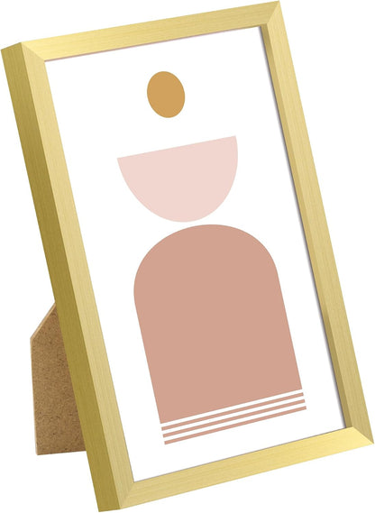 upsimples 4x6 Picture Frame Glass, Thin Border, Gold Photo Frames, 3 Pack