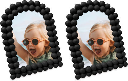 Isaac Jacobs 4x6 Glossy Rosemary Double Bauble Arch Photo Frame w/Easel
