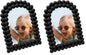 Isaac Jacobs 4x6 Glossy Rosemary Double Bauble Arch Photo Frame w/Easel