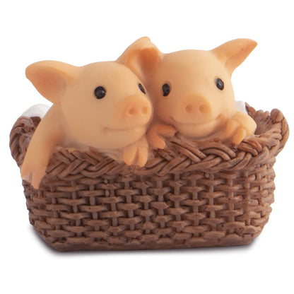Mini Pig Figurine, Resin Home Decor, Lucky Animal Garden Statue for Micro Landscape (Pig Brushing Teeth)