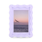4x6 Picture Frame with Mat for 3.5x5, Wavy Edge Wooden Real Glass Photo Frame for Tabletop and Wall Hanging, Green, 1 Pack