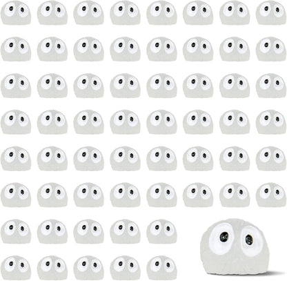 Set of 60 Glow-in-Dark White Mini Elves - Matching Resin Figures for Mass Decor in Terrariums, Fairy Gardens & Hidden Surprises as Plant Accents