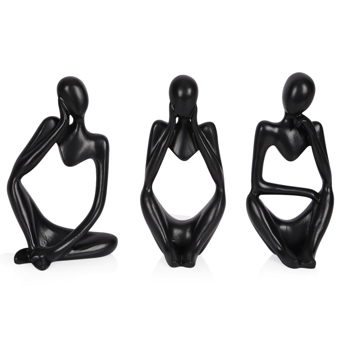 Sandstone Resin Thinker Statue Style Abstract Sculpture, Sandstone, Left