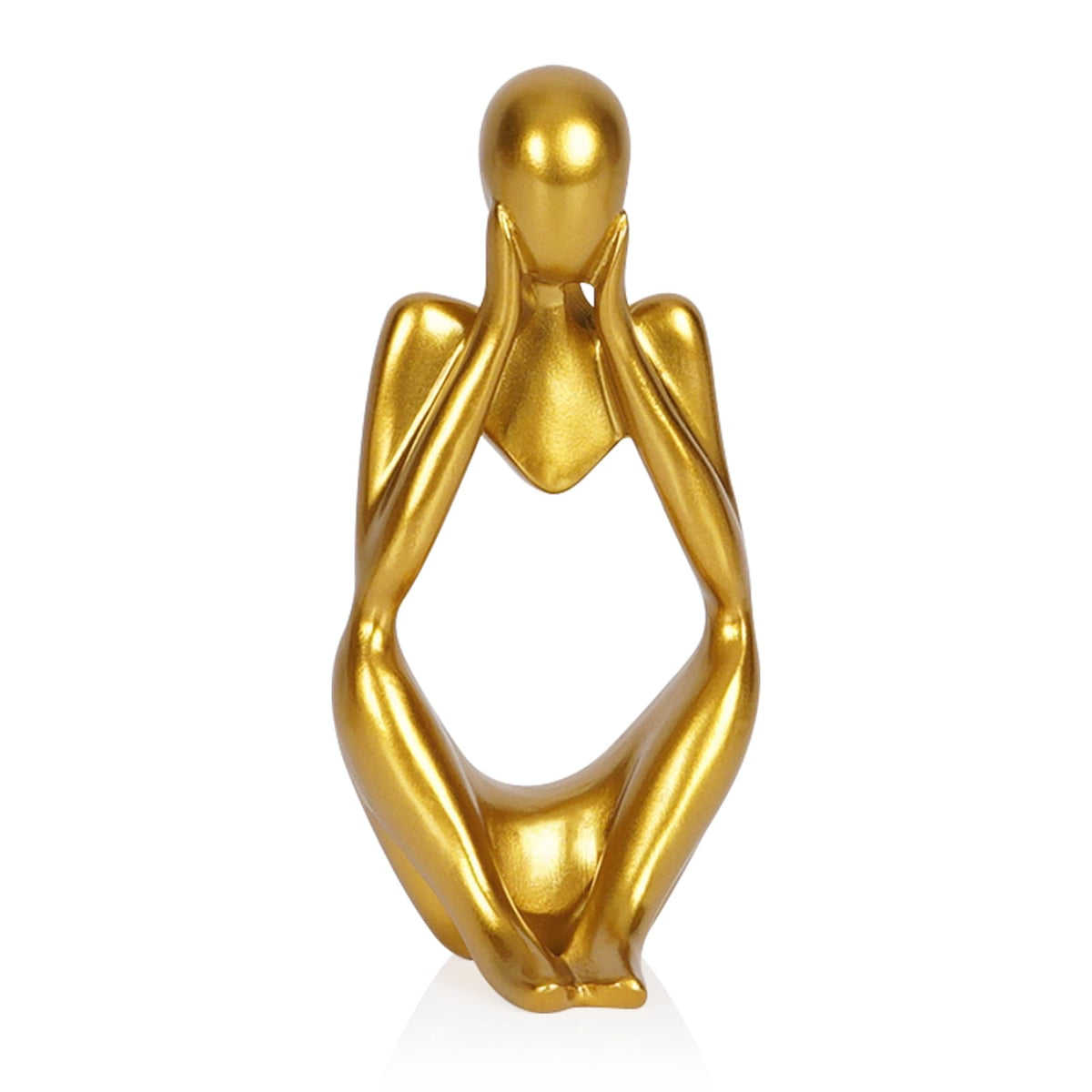 Sandstone Resin Thinker Statue Style Abstract Sculpture, Sandstone, Left