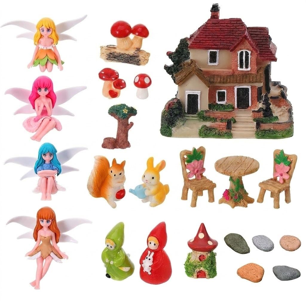 Fairy Garden Accessories 30Pcs Mini Fall Resin Figurines