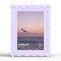 4x6 Picture Frame with Mat for 3.5x5, Wavy Edge Wooden Real Glass Photo Frame for Tabletop and Wall Hanging, Green, 1 Pack