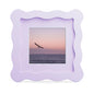 4x6 Picture Frame with Mat for 3.5x5, Wavy Edge Wooden Real Glass Photo Frame for Tabletop and Wall Hanging, Green, 1 Pack