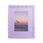4x6 Picture Frame with Mat for 3.5x5, Wavy Edge Wooden Real Glass Photo Frame for Tabletop and Wall Hanging, Green, 1 Pack