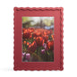 4x6 Picture Frame with Mat for 3.5x5, Wavy Edge Wooden Real Glass Photo Frame for Tabletop and Wall Hanging, Green, 1 Pack