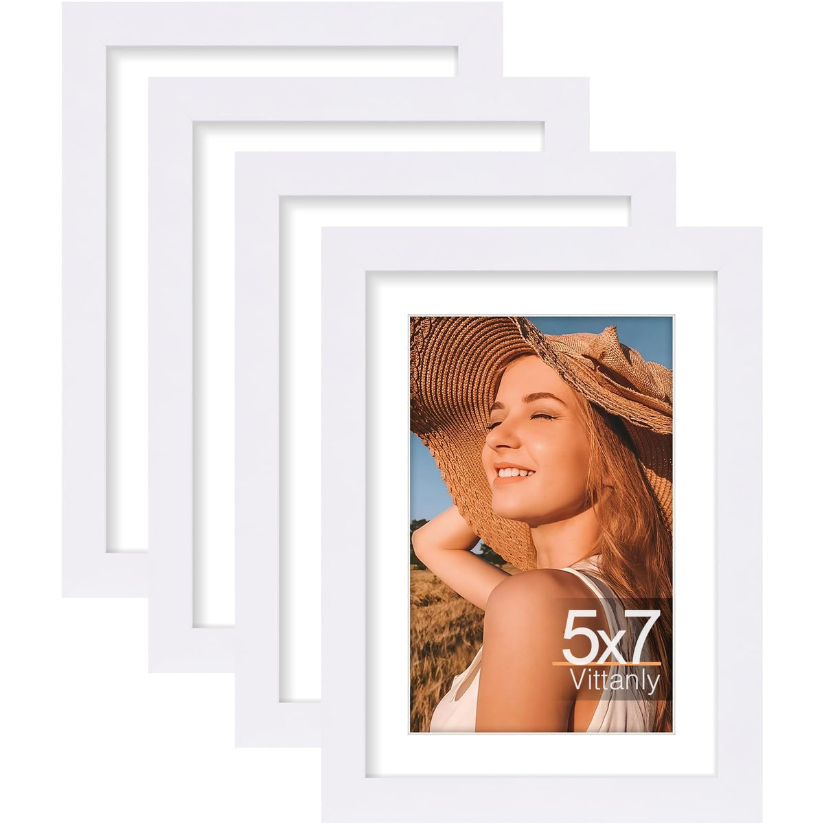 Vittanly 8x10 Picture Frames Set of 4, for Wall or Tabletop, Pale Pink