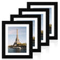 iRahmen 8x10 Picture Frame Set of 4, High Definition Real Glass Rustic Brown Frame, 8 x 10 Wood Photo Frames for Desktop Display and Wall Mounting