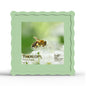 4x6 Picture Frame with Mat for 3.5x5, Wavy Edge Wooden Real Glass Photo Frame for Tabletop and Wall Hanging, Green, 1 Pack