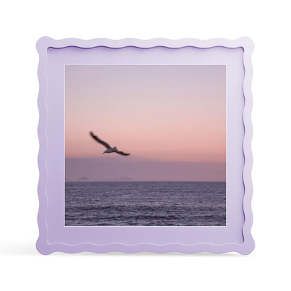 4x6 Picture Frame with Mat for 3.5x5, Wavy Edge Wooden Real Glass Photo Frame for Tabletop and Wall Hanging, Green, 1 Pack